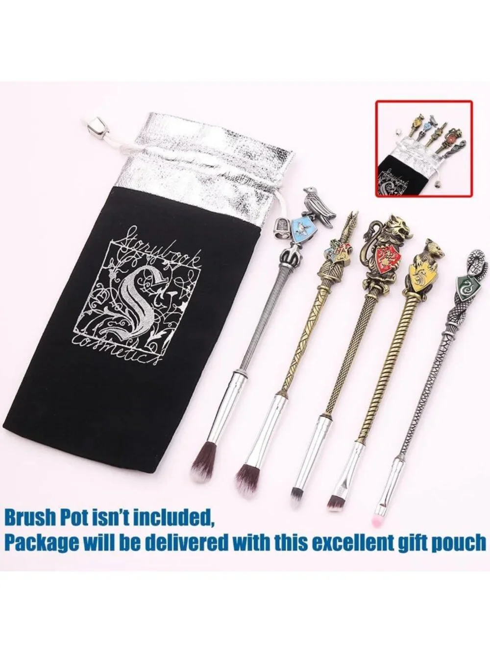 Magic Wand Makeup Brush Set - 2 Color Options, Eye Shadow & Lip Brushes for
